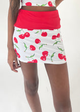 Load image into Gallery viewer, White Cherry Fold Over Skirt