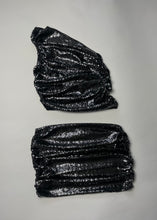 Load image into Gallery viewer, Black and Silver Sequin One Shoulder Co-Ord