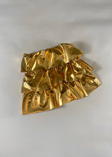 Load image into Gallery viewer, Metallic Gold Ruffle Mini Skirt
