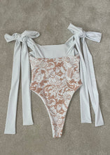 Load image into Gallery viewer, White Lace Print Swimsuit
