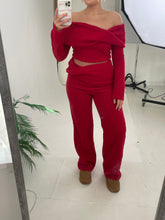 Load image into Gallery viewer, Red Teddy Trouser Co-Ord
