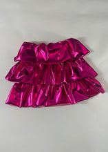 Load image into Gallery viewer, Metallic Pink Ruffle Mini Skirt
