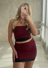 Load image into Gallery viewer, Cherry and Black Lace Co-Ord
