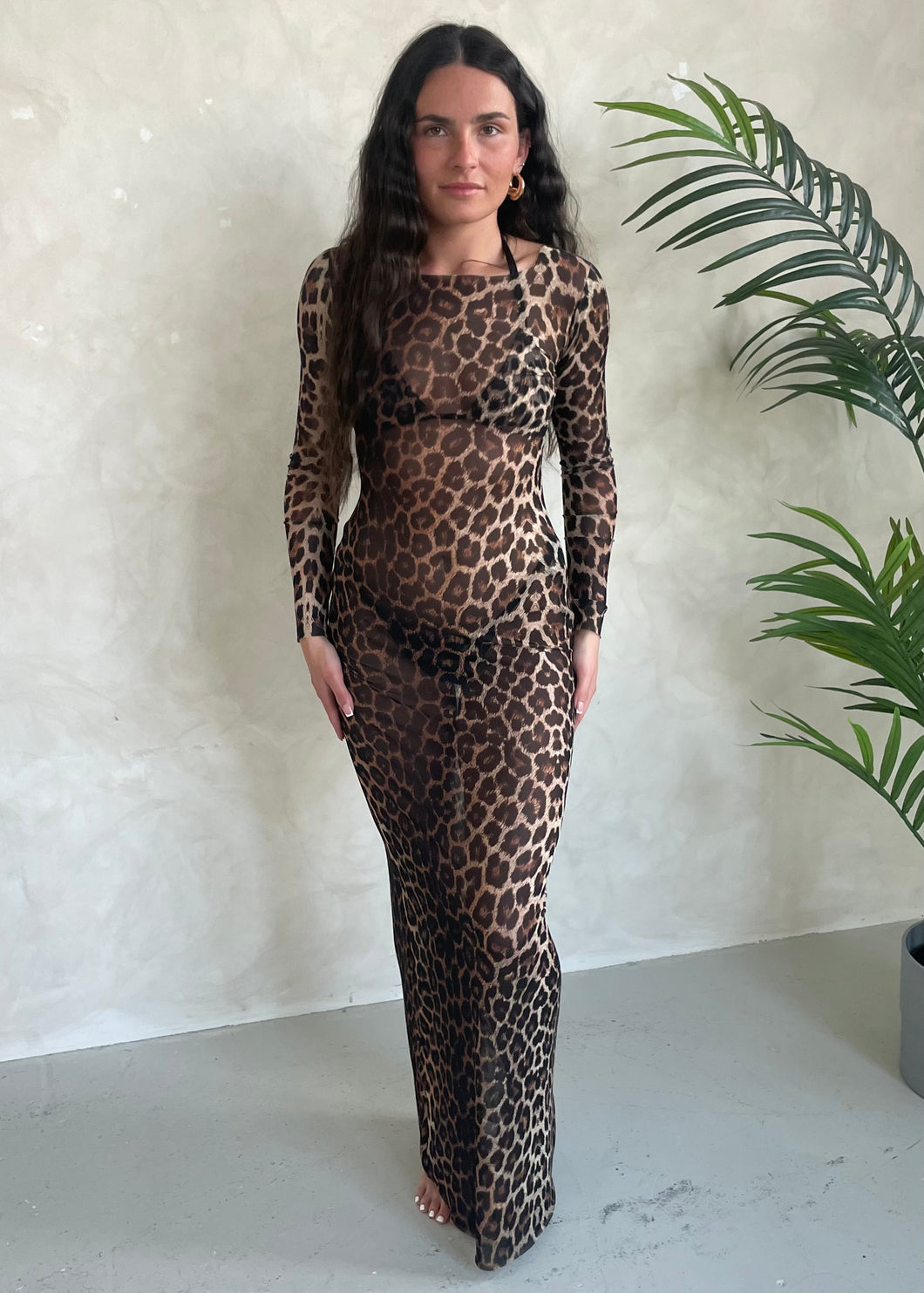 Leopard Mesh Maxi