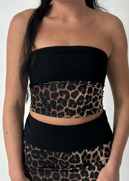 Leopard Fold Over Top SAMPLE