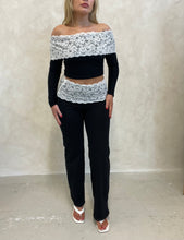 Load image into Gallery viewer, Black Lace Trim Trouser Co-Ord
