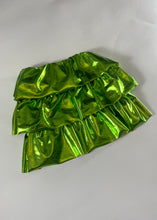 Load image into Gallery viewer, Metallic Green Ruffle Mini Skirt
