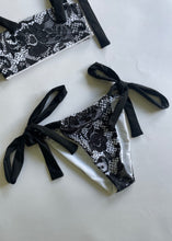 Load image into Gallery viewer, Black Lace Print Bikini Bottoms
