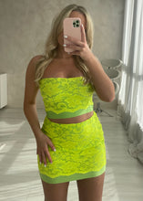 Load image into Gallery viewer, Neon Yellow and Green Lace Co-ord
