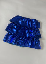 Load image into Gallery viewer, Metalic Royal Blue Ruffle Mini Skirt
