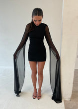 Load image into Gallery viewer, Black Cape Sleeve Mini Dress
