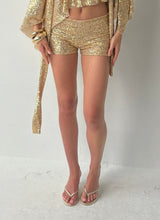 Load image into Gallery viewer, Gold Sequin Hotpants
