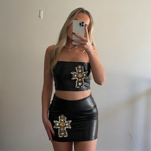 Load image into Gallery viewer, ‘Cross My Heart’ Black Mini Skirt
