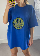 Load image into Gallery viewer, Royal Blue Oversized ‘Happy’ T-Shirt
